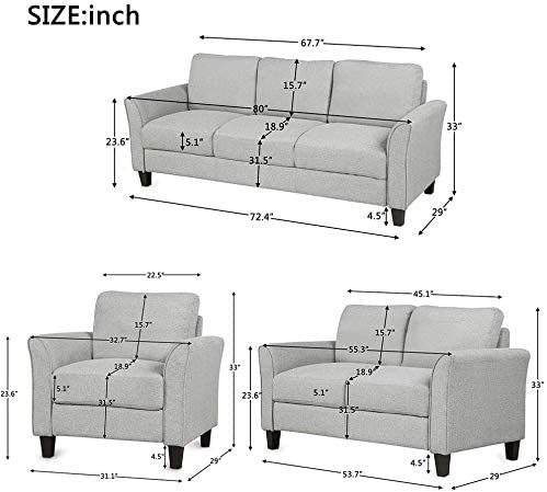 Recaceik Piece Couch Furniture for Living Room Sectional | SBW